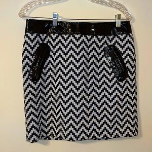 A black and white zig zag skirt